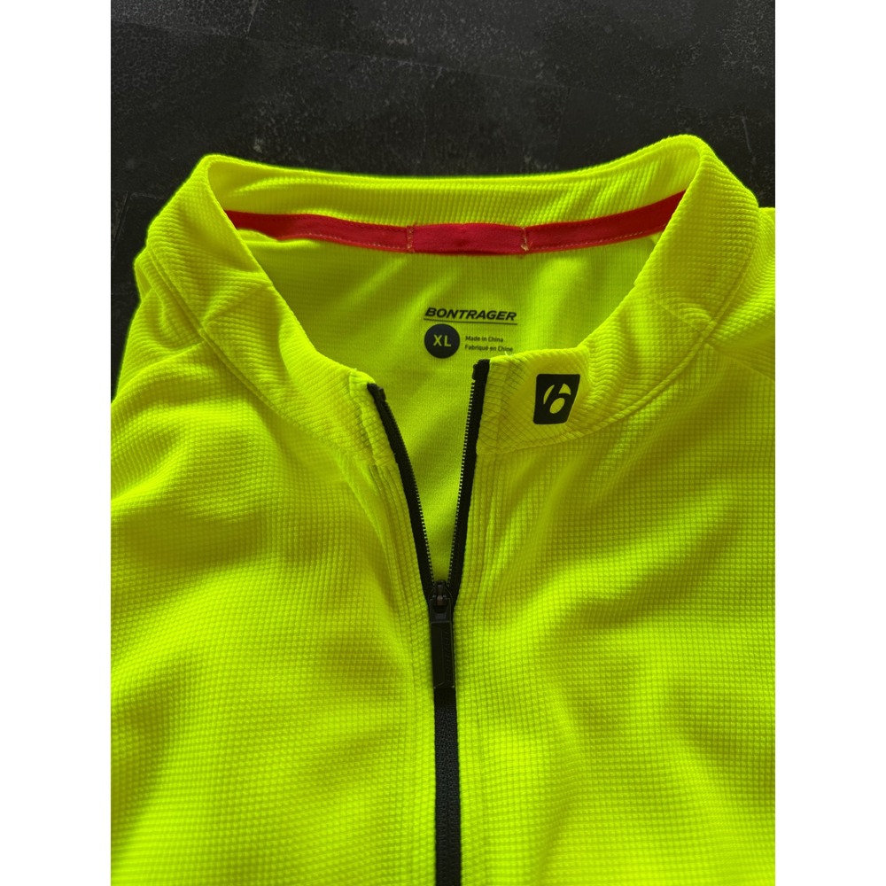 Bontrager Solstice Cycling Jersey Mens XL Short Neon Yellow Full Zip Bike Hiking - Picture 4 of 10